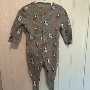 Primark 3/6m zebra & tiger button up sleeper